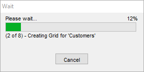 Progress dialog for the Flying Start Genie